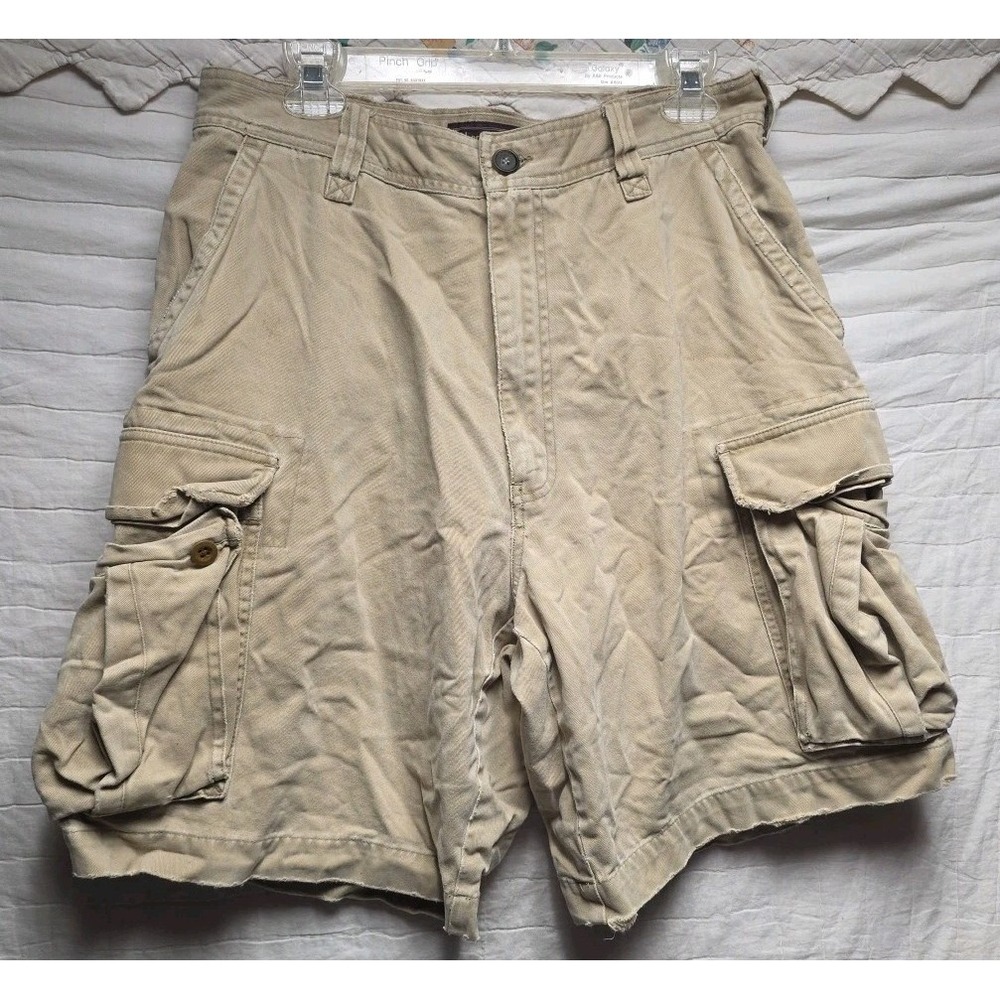 Abercrombie & Fitch Cargo‎ Shorts Sz 33 Military VTG Fatigues Y2K Heavyweight